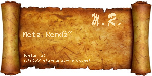 Metz René névjegykártya